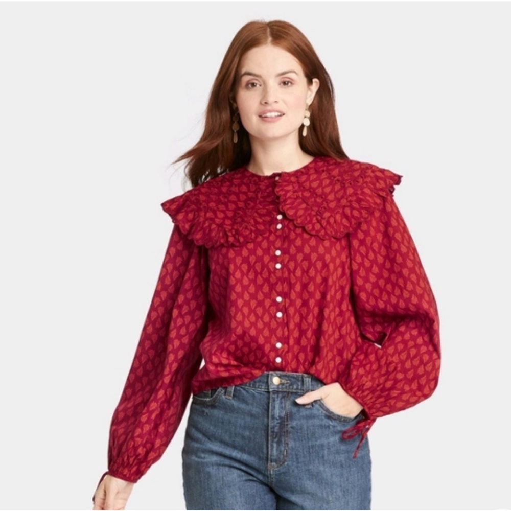 Red Collared Shirt (Prairie Look) | Universal Thread